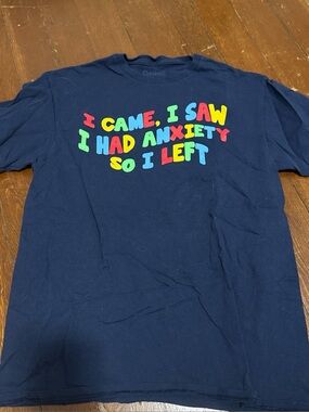 Navy Graphic Tee "I Came, I Saw"